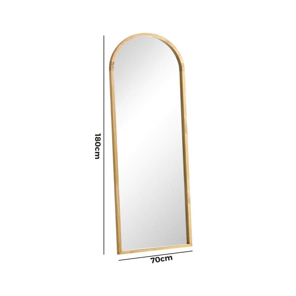 Wooden Full Length Mirror Arched Floor Mirror