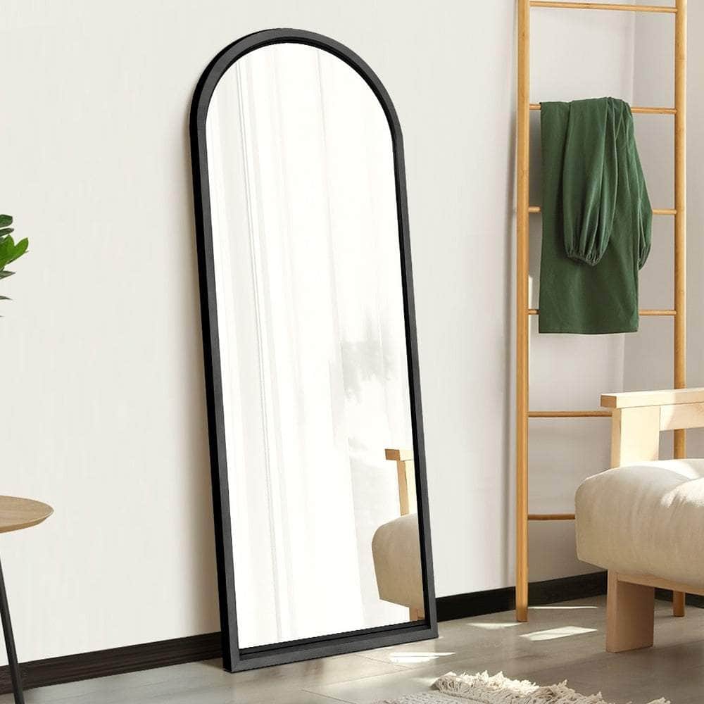 Wooden Full Length Mirror Arched Floor Mirror