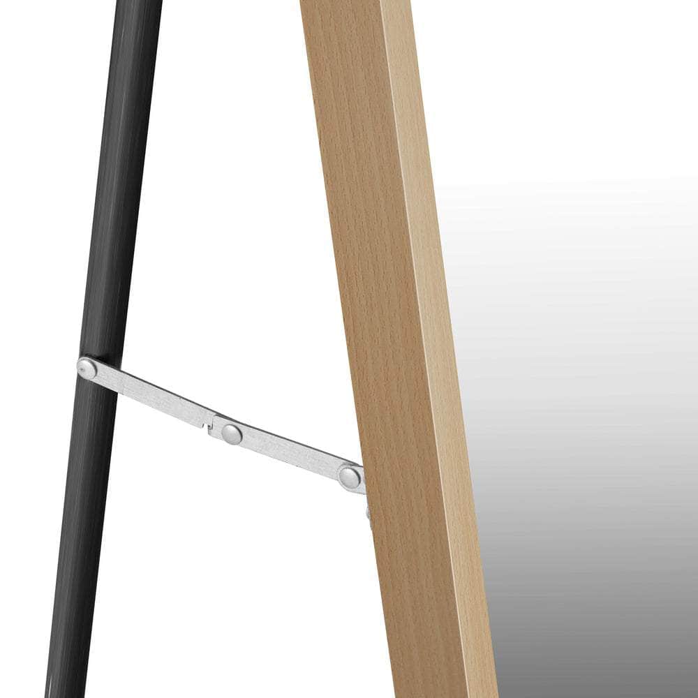Black colour - Wooden Full Length Mirror Rectangle Free Standing Black/White/Brown
