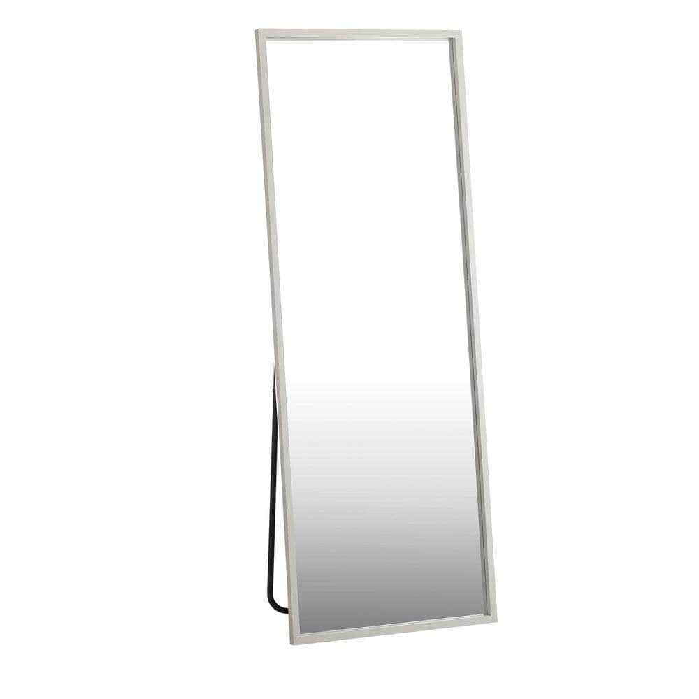 Wooden Full Length Mirror Rectangle Free Standing Black/White/Brown, Len Rect Blk