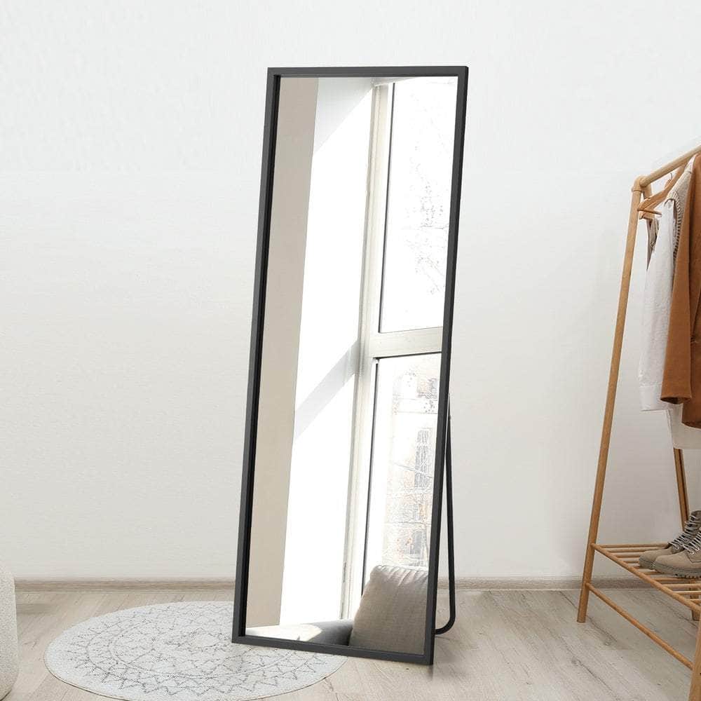 Wooden Full Length Mirror Rectangle Free Standing Black/White/Brown with Full Length Mirror - photo 26