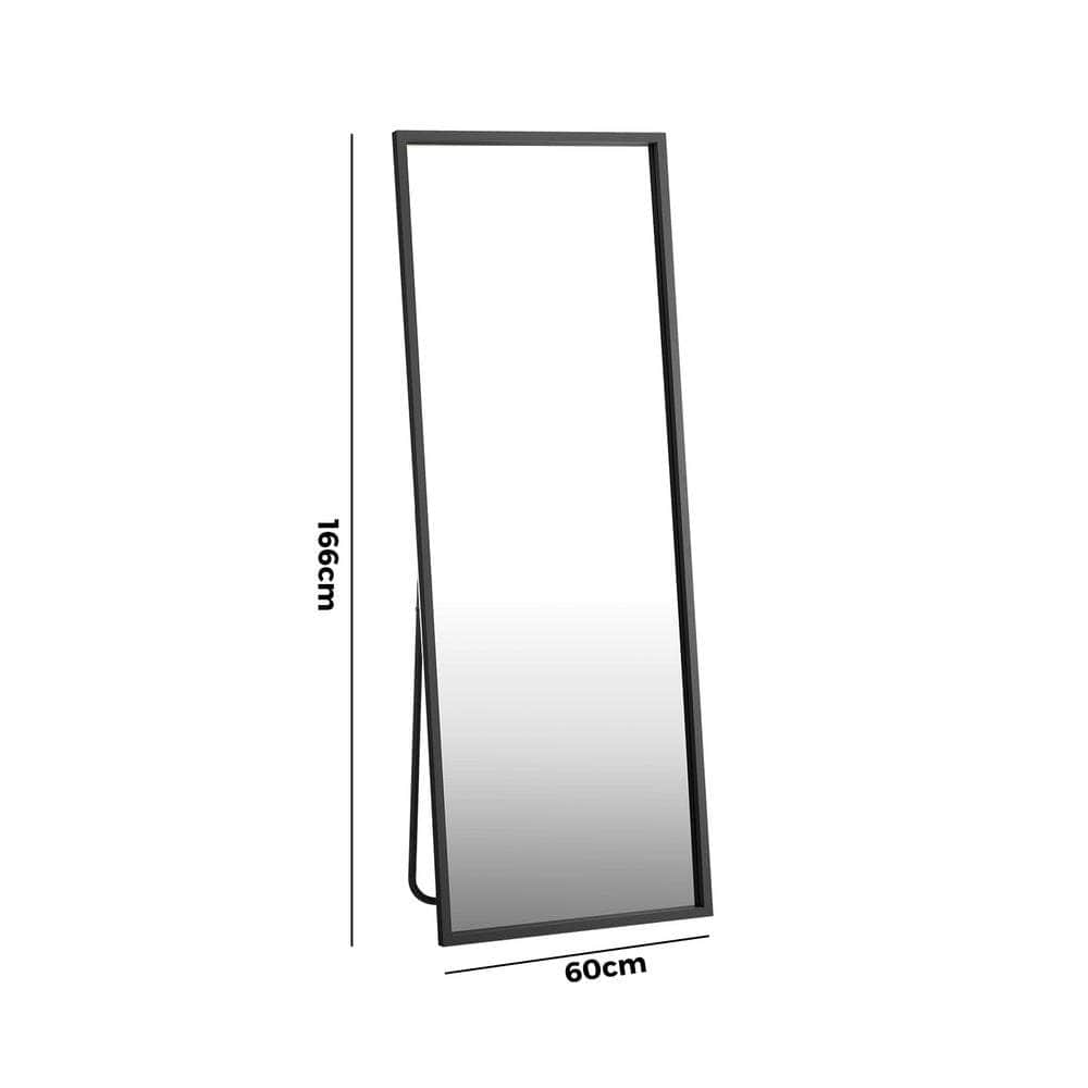 Wooden Full Length Mirror Rectangle Free Standing Black/White/Brown with Wooden finish - photo 28