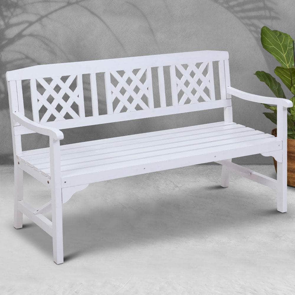 Wooden Garden Bench 3 Seat Patio Furniture Timber Outdoor Lounge Chair