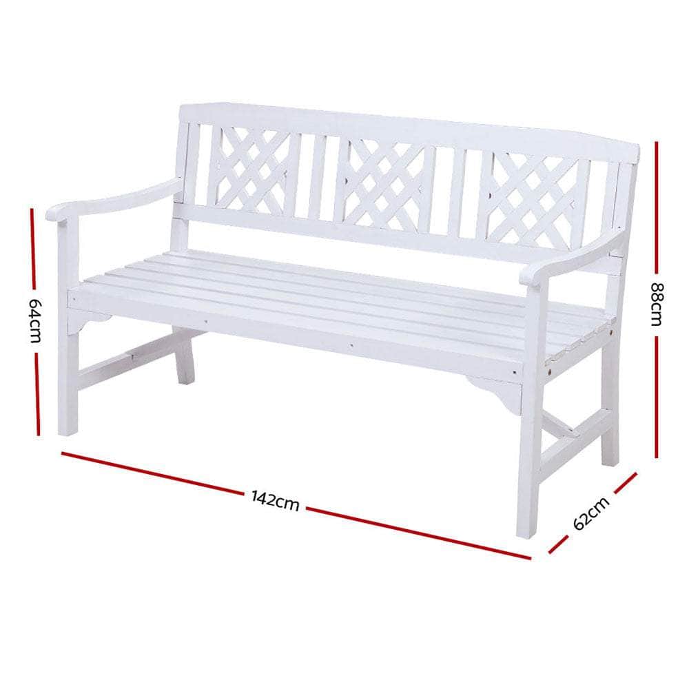 Wooden Garden Bench 3 Seat Patio Furniture Timber Outdoor Lounge Chair