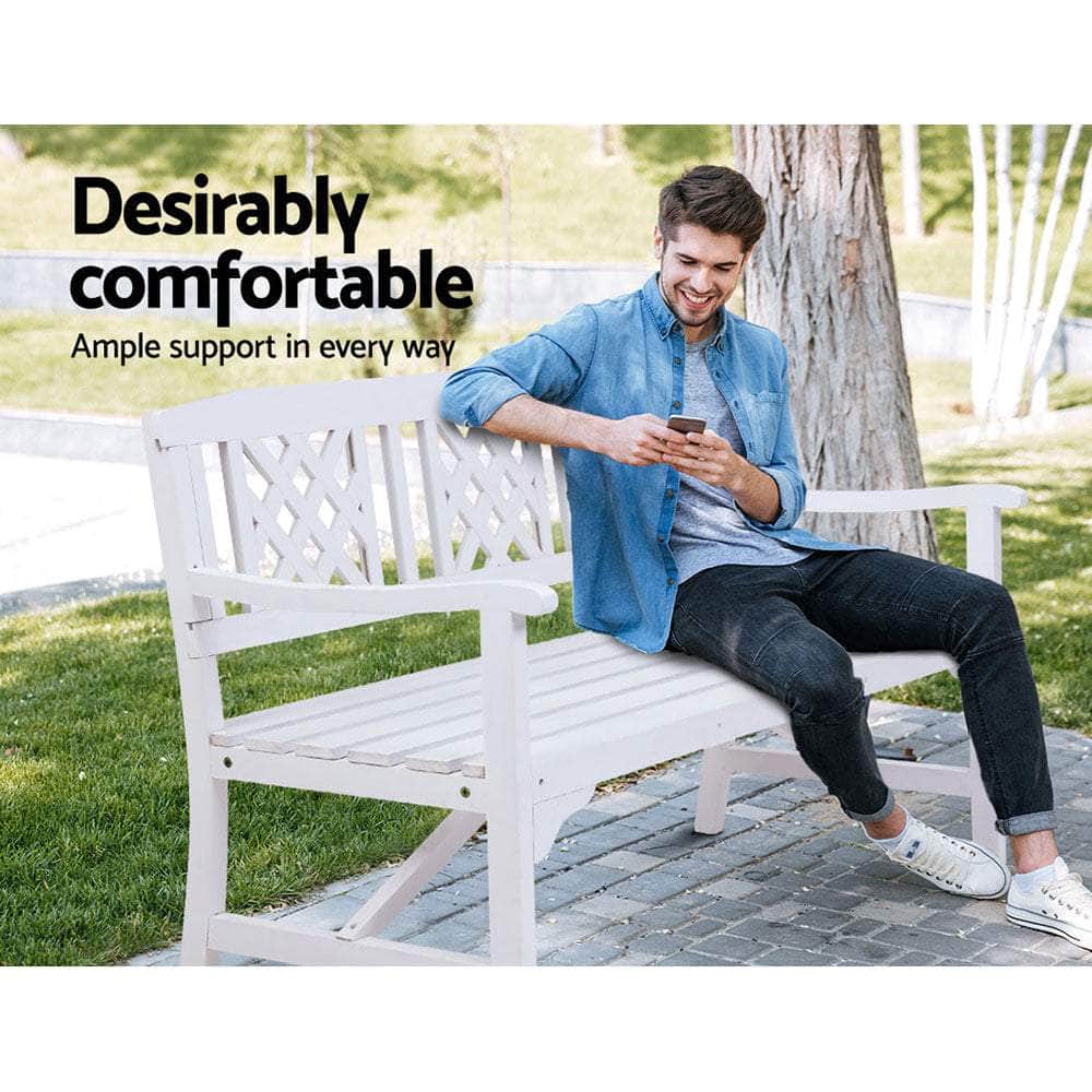 Wooden Garden Bench 3 Seat Patio Furniture Timber Outdoor Lounge Chair