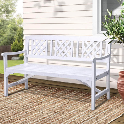 Wooden Garden Bench 3 Seat Patio Furniture Timber Outdoor Lounge Chair