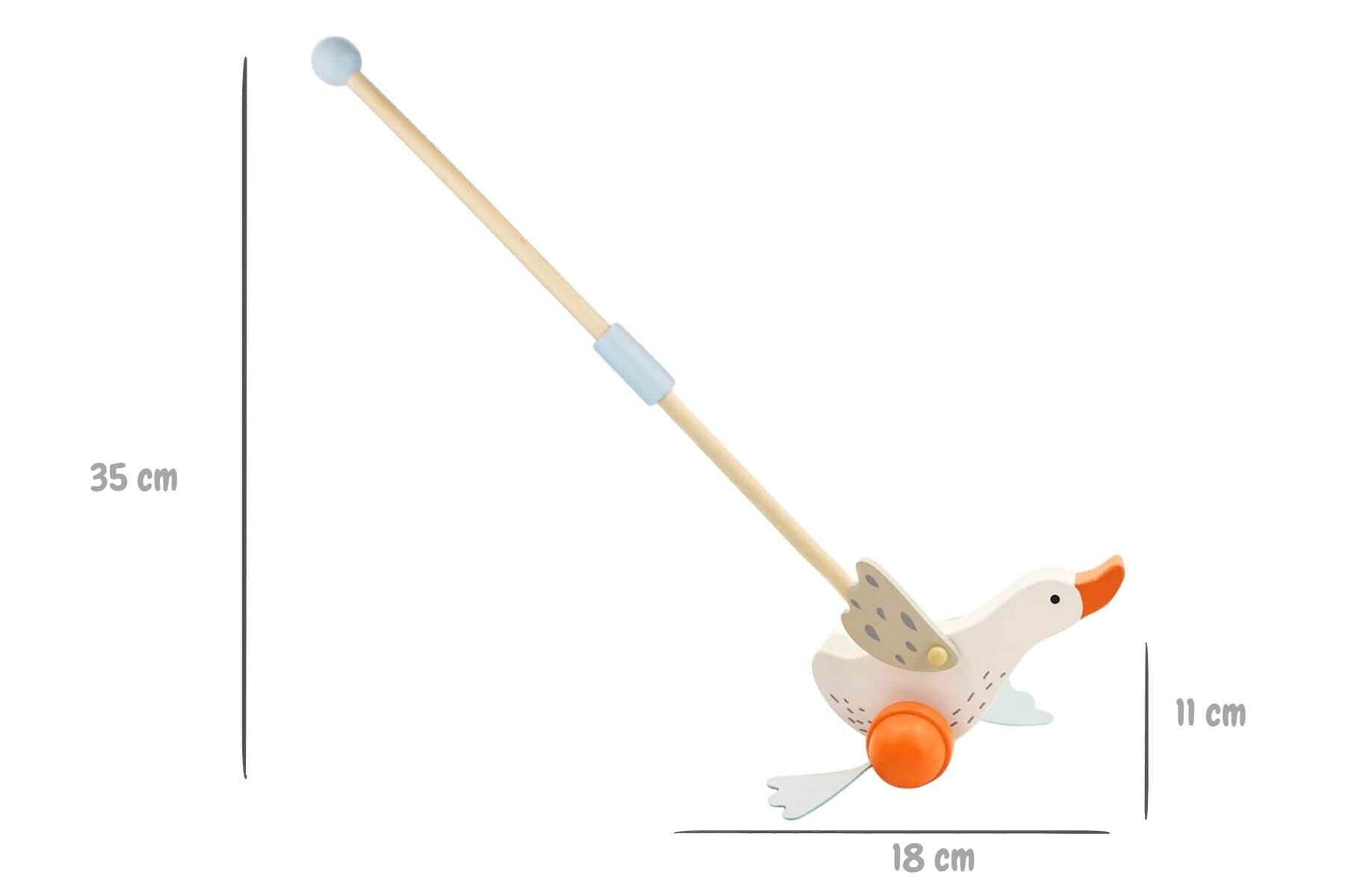 Wooden goose push a long