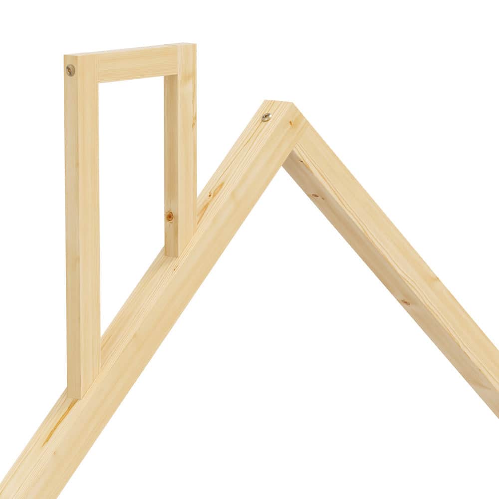 Wooden Kids Bed Frame Floor Bed Chimney Natural Wood Bedroom-KS/S