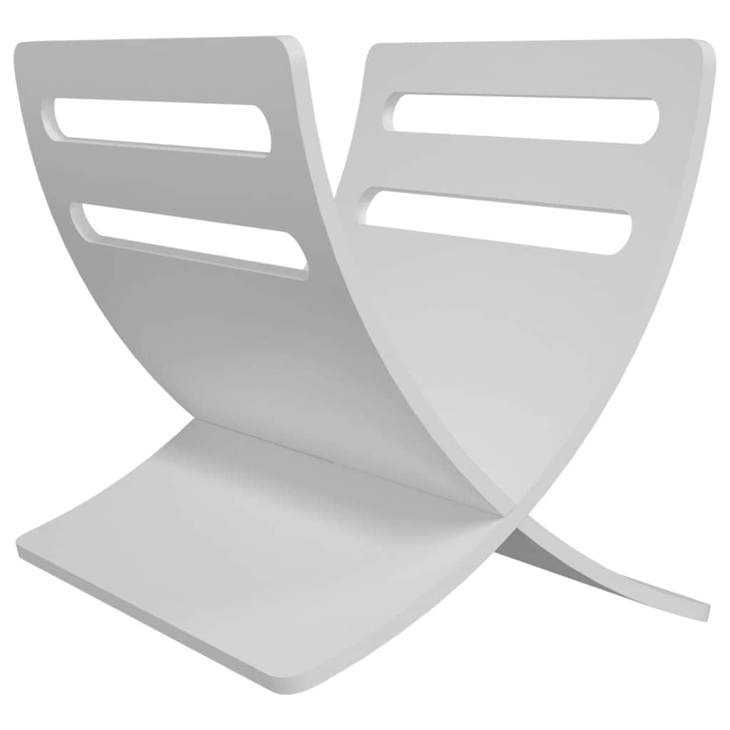 Wooden Magazine Rack Floor Standing White