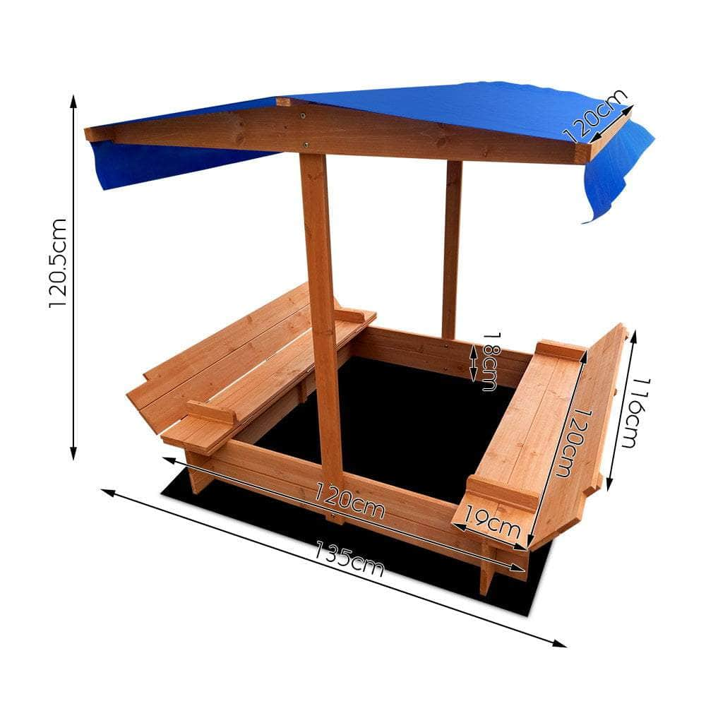 Wooden Outdoor Sand Box Set Sand Pit- Natural Wood