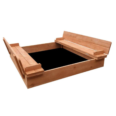 Wooden Outdoor Sandpit Set - Natural Wood