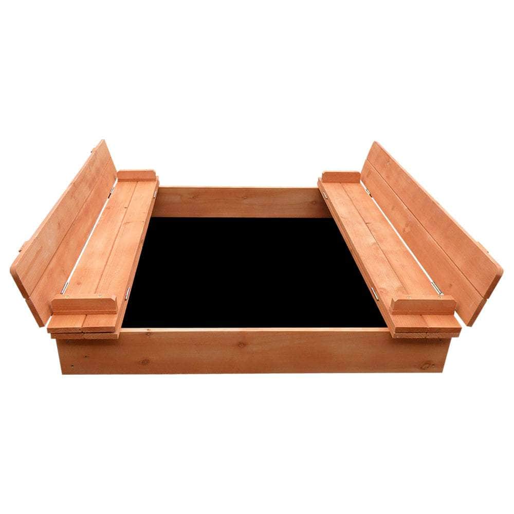 Wooden Outdoor Sandpit Set - Natural Wood