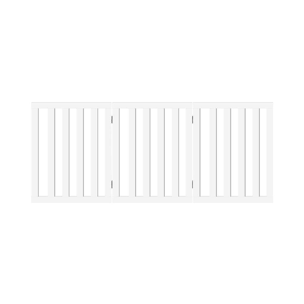 Wooden Pet Gate Dog Fence Safety Stair Barrier Security Door 3 Panels
