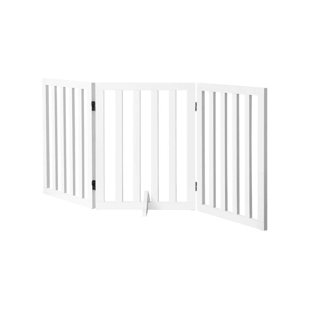 Wooden Pet Gate Dog Fence Safety Stair Barrier Security Door 3 Panels