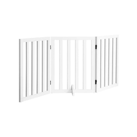 Wooden Pet Gate Dog Fence Safety Stair Barrier Security Door 3 Panels