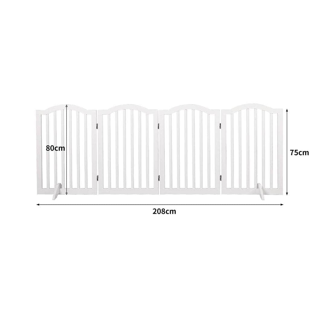 Wooden Pet Gate Dog Fence Safety White
