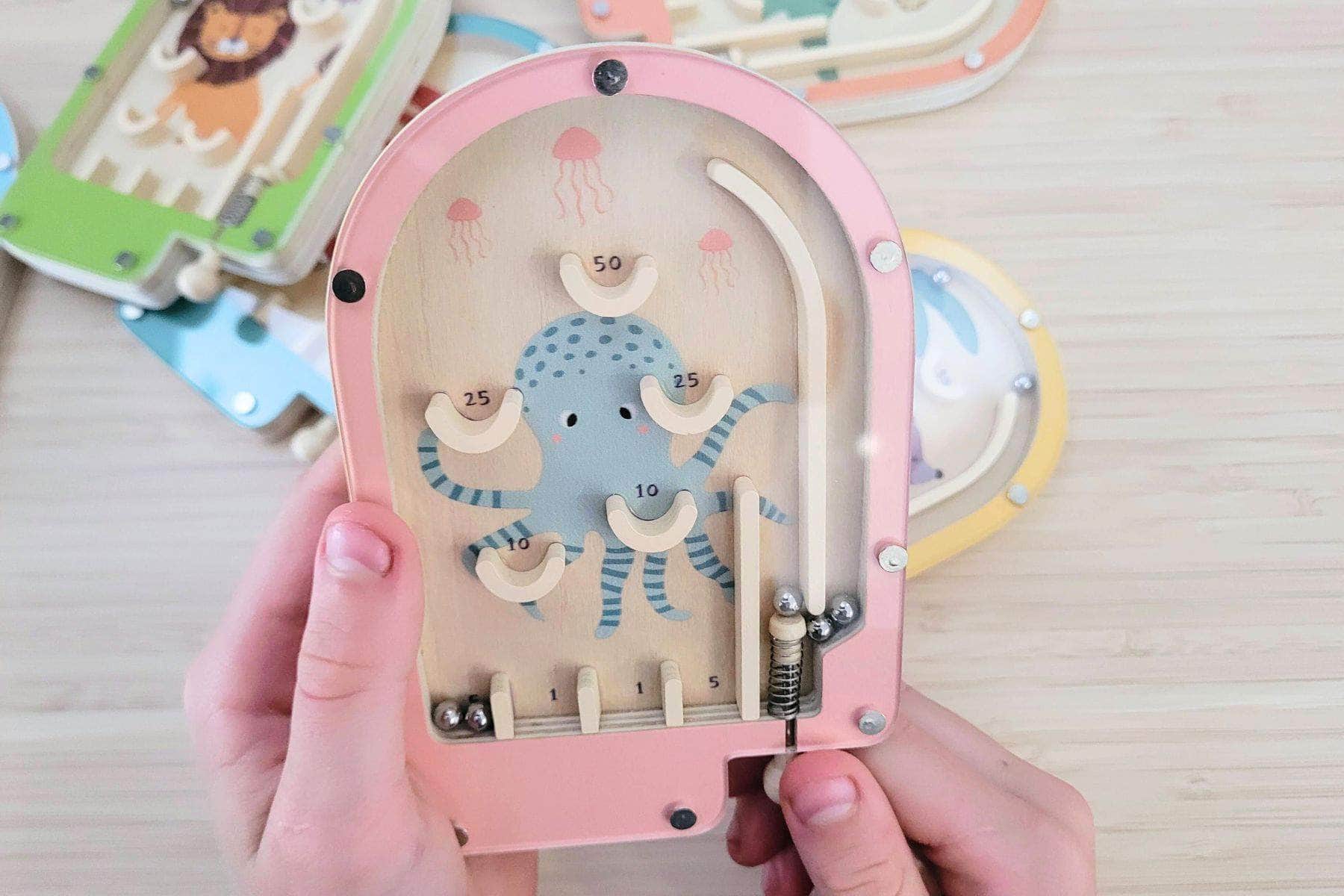 Wooden  Pinball Game- Set Of 6Pcs