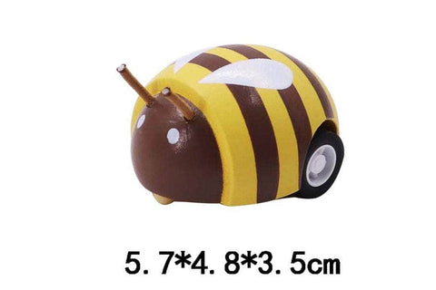 Wooden pull back bee