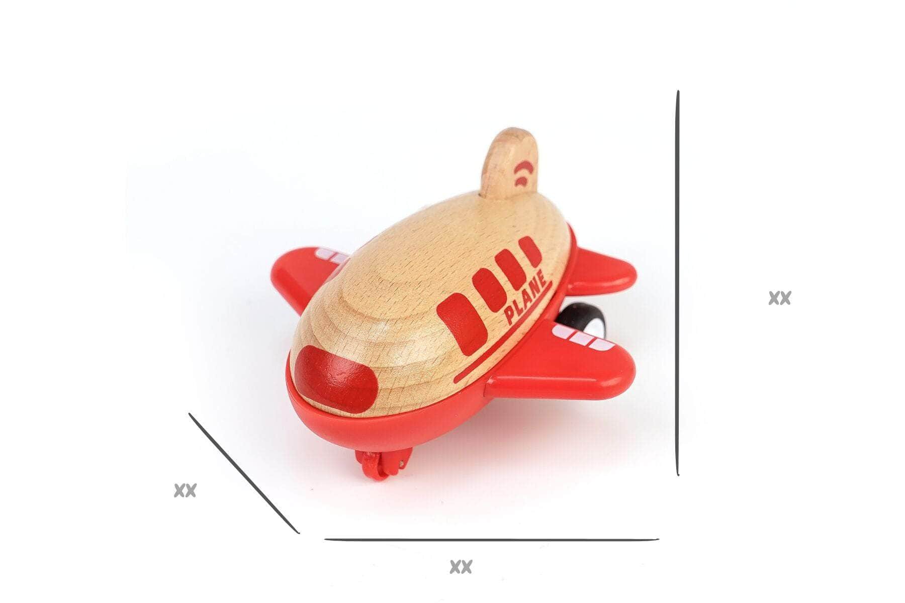 Wooden racer plane airplane with sound- red