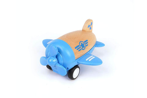 Wooden racer plane propellor with sound- blue