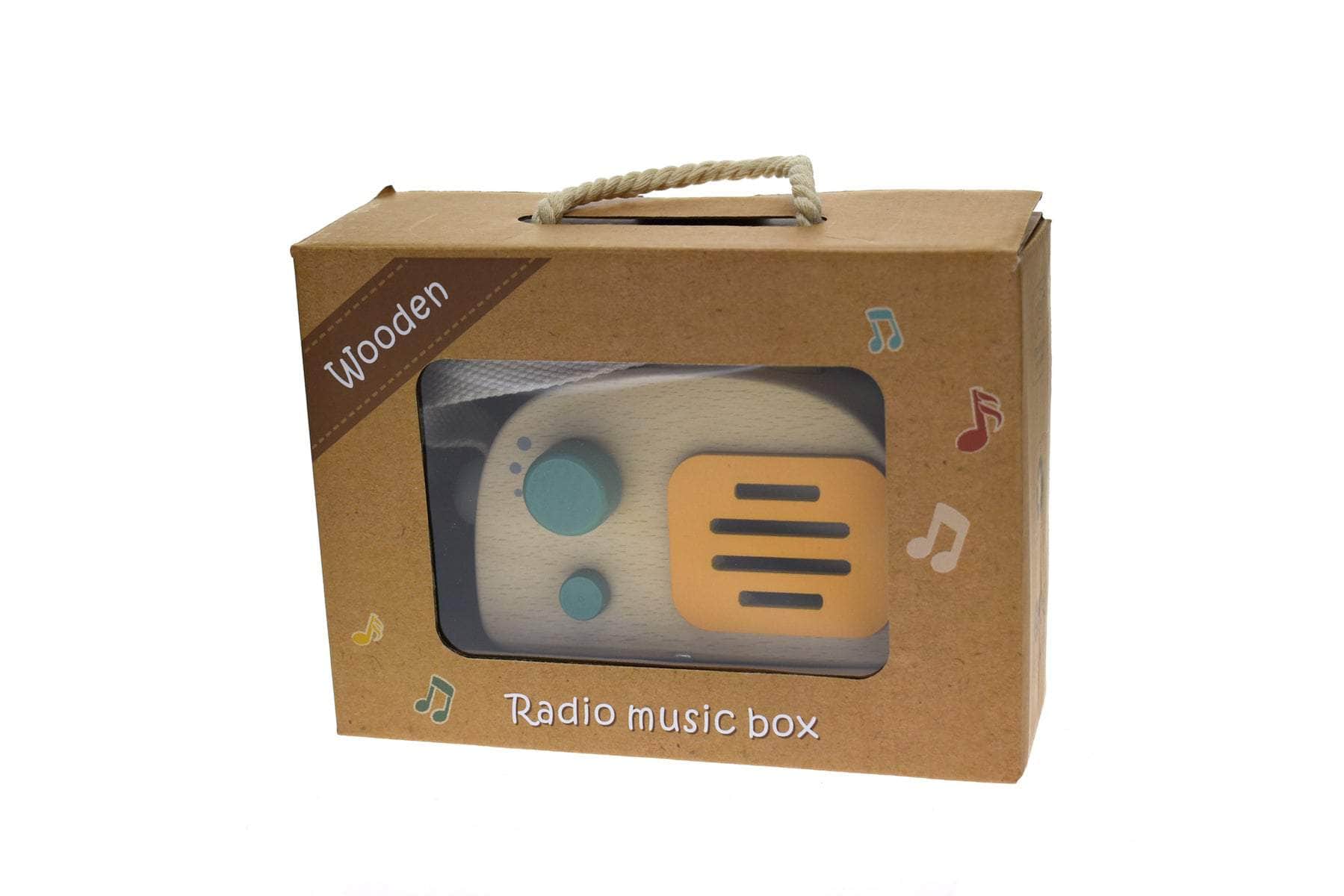 Wooden Radio Music Box Green