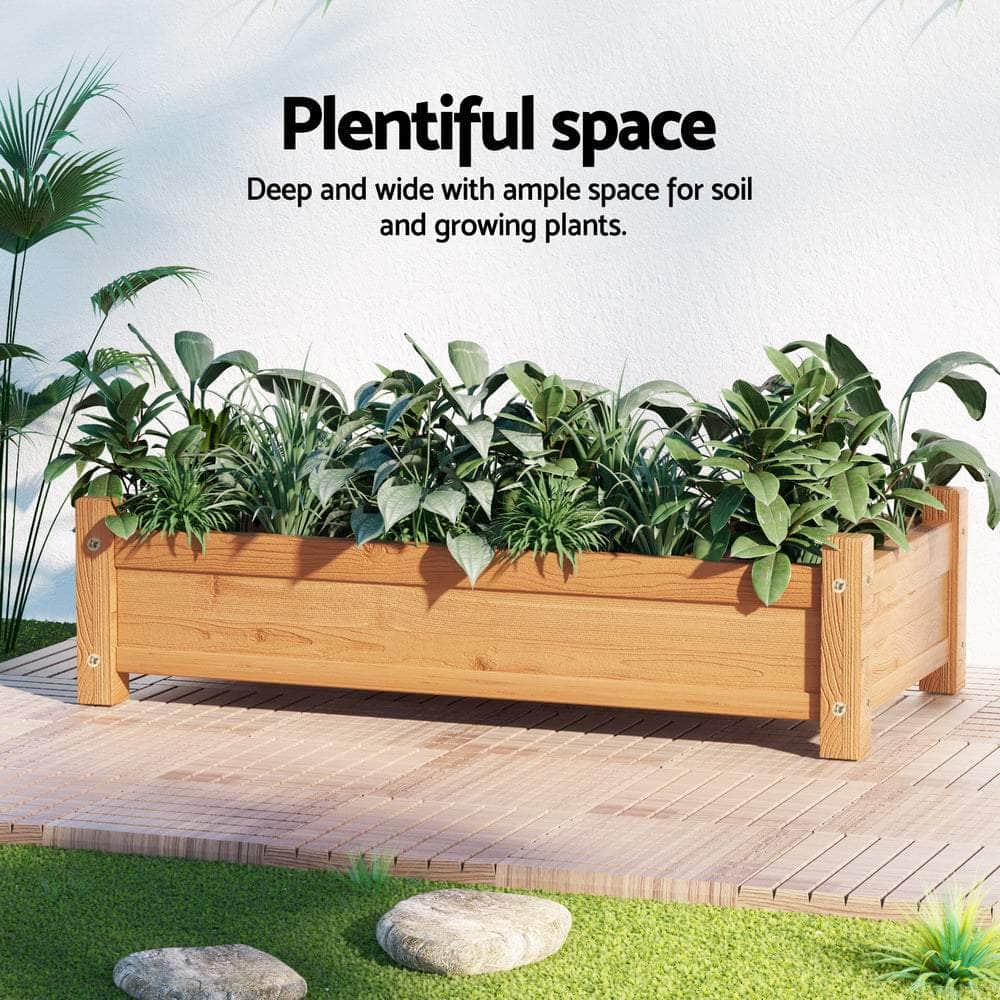 Garden Bed 65x33x16cm Wooden Planter Box Raised Container Growing | Garden Beds & Planters