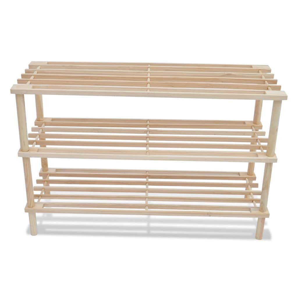 Wooden Shoe Rack 3-Tier 2 pcs