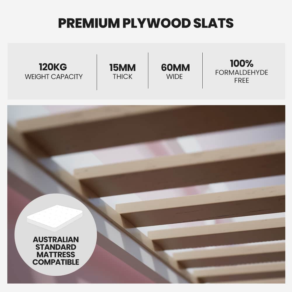 Wooden Single Sofa Bed Frame With Storage Drawers - White Slat