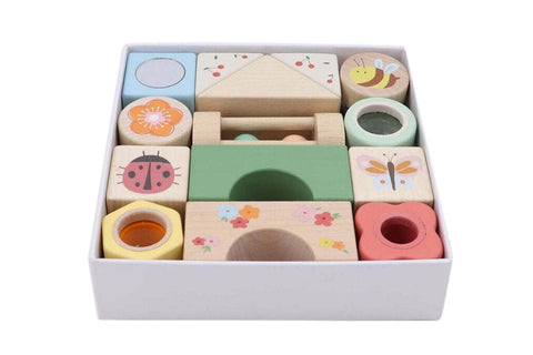 Wooden spring insect activity blocks 14pcs
