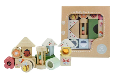 Wooden spring insect activity blocks 14pcs