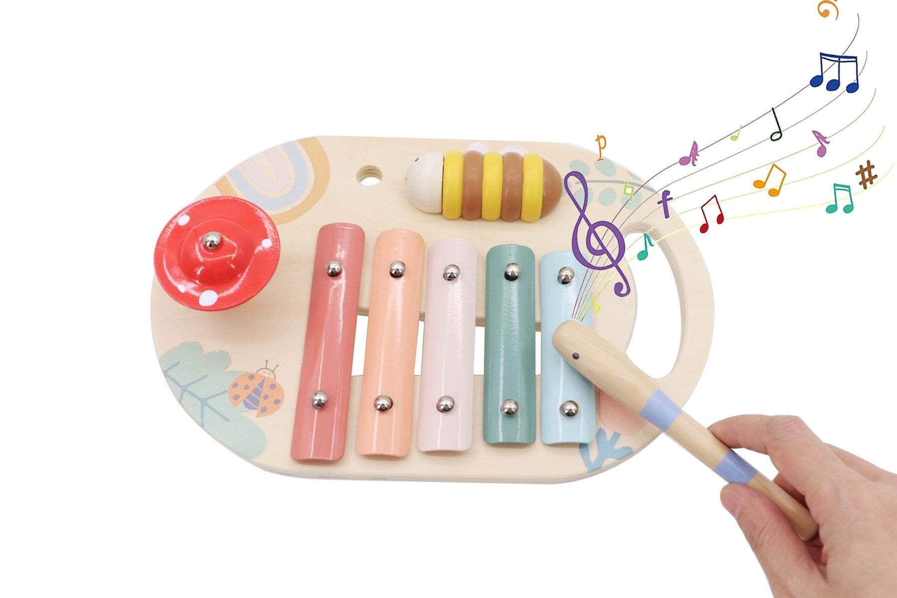 Wooden spring insect music table
