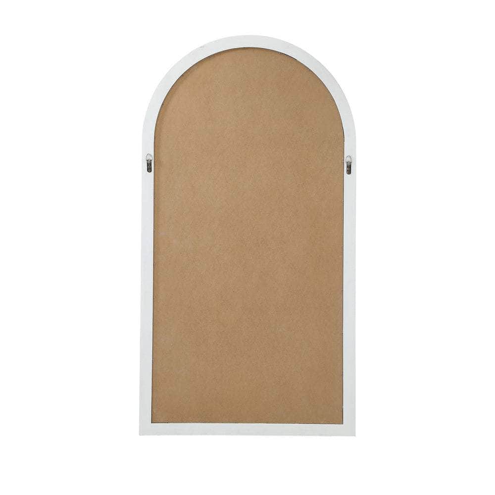 Wooden Window Mirror Arched Wall Mirrors 130x70cm White