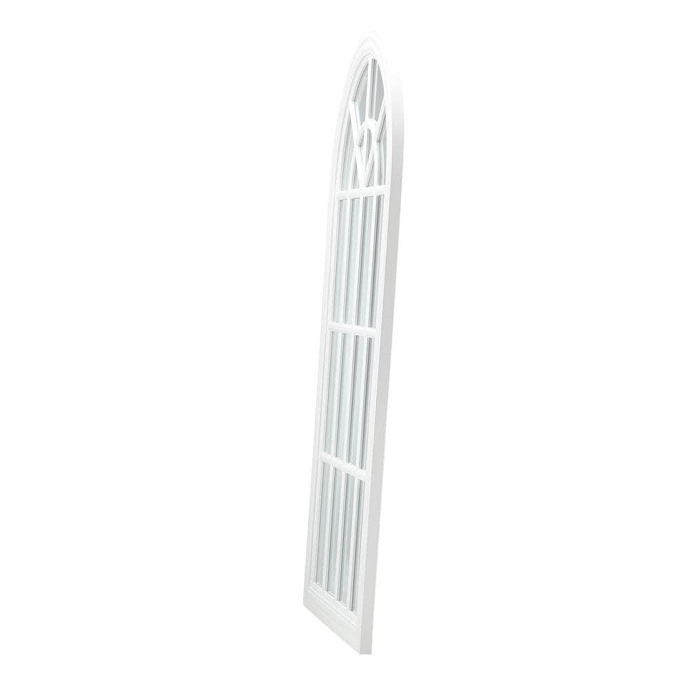 Wooden Window Mirror Arched Wall Mirrors 130x70cm White