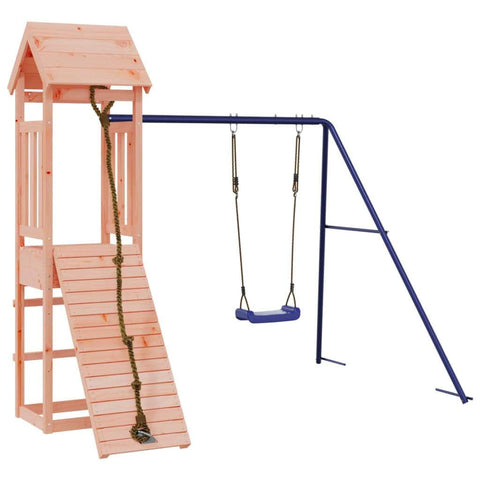 Woodland Explorer: The Ultimate Playhouse with Climbing Wall Swing