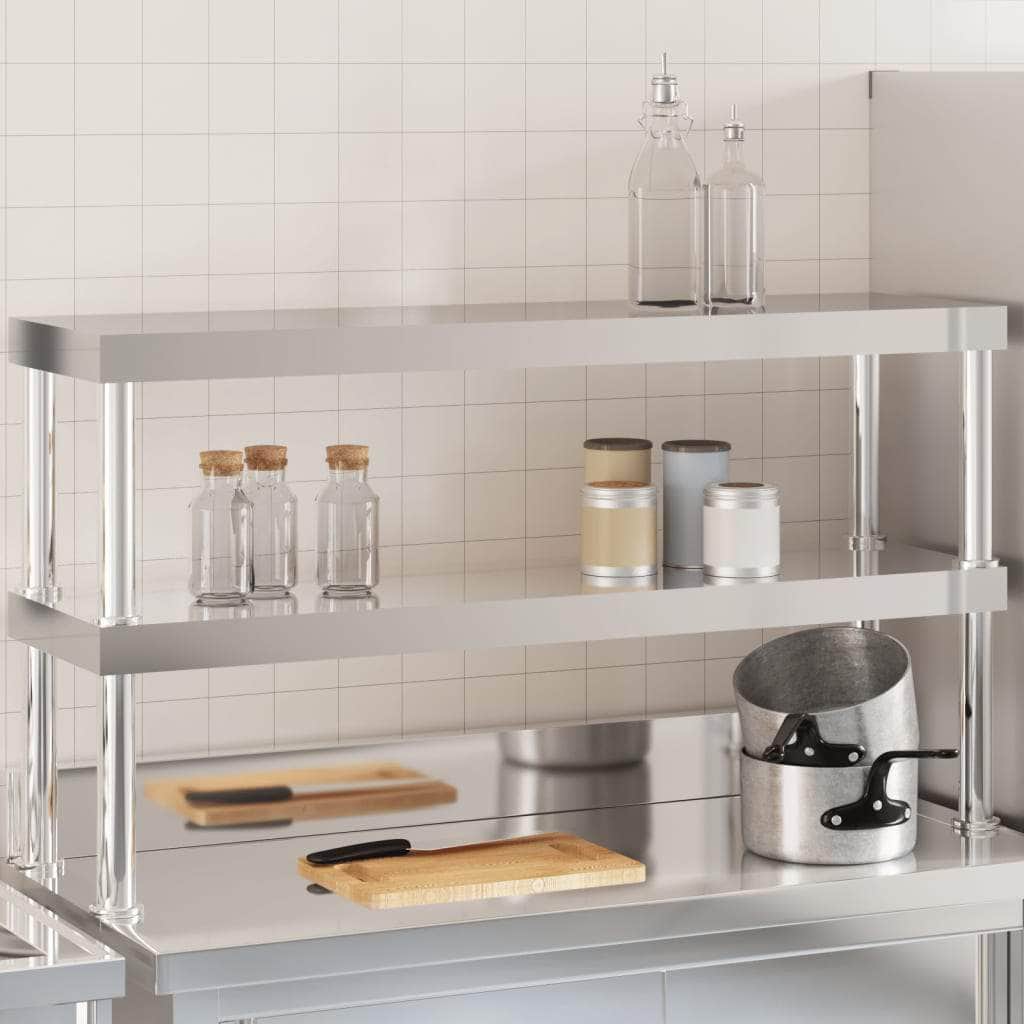 Work Table Overshelf 2-Tier Stainless Steel