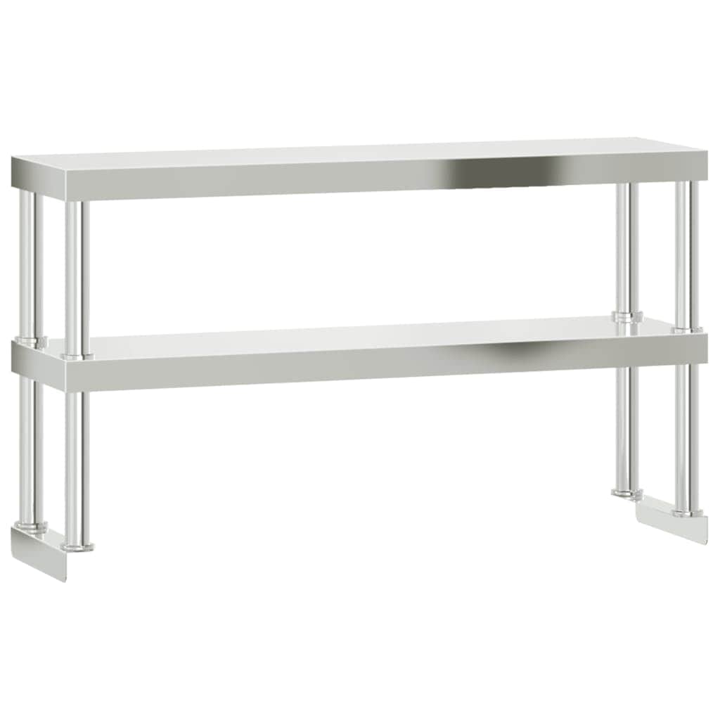 Steel finish - Work Table Overshelf 2-Tier Stainless Steel