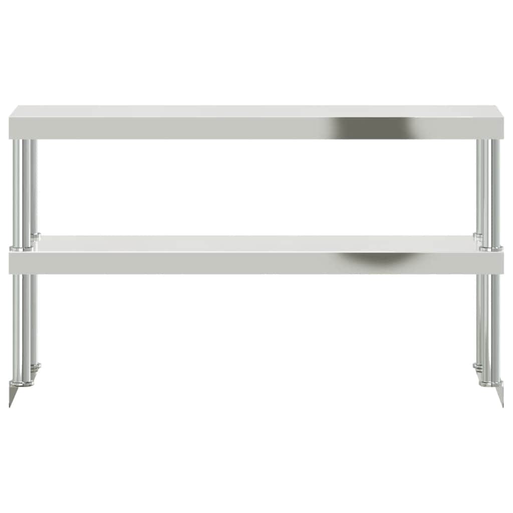Work Table Overshelf 2-Tier Stainless Steel | Steel finish