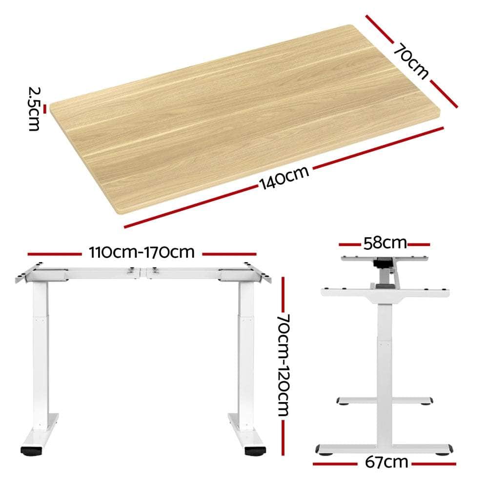 Workstation 140cm Electric Height Adjustable Sit-Stand Desk
