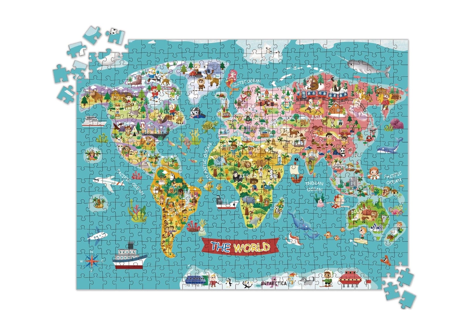 World Map Jigsaw Puzzle 500 Pcs, ele15