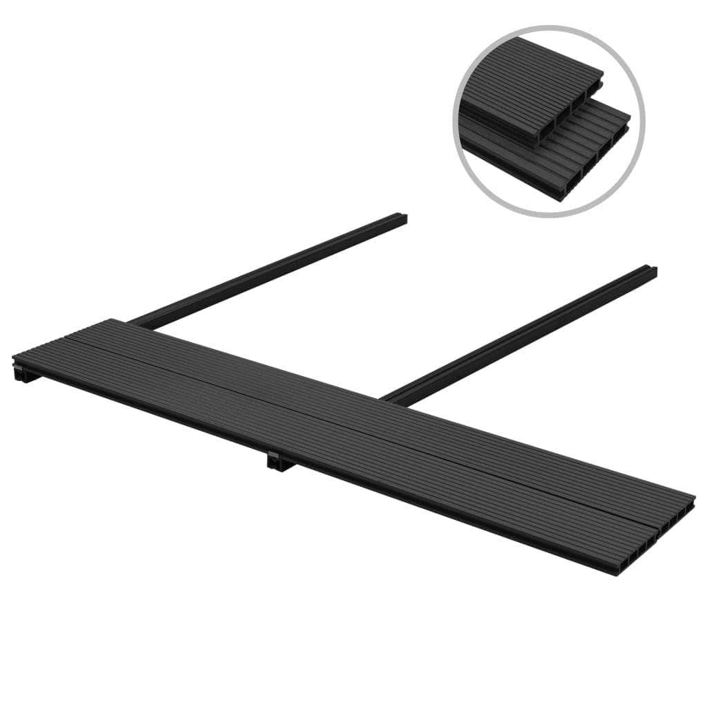 WPC Decking Boards with Accessories 10 mÂ² 2.2 m Anthracite