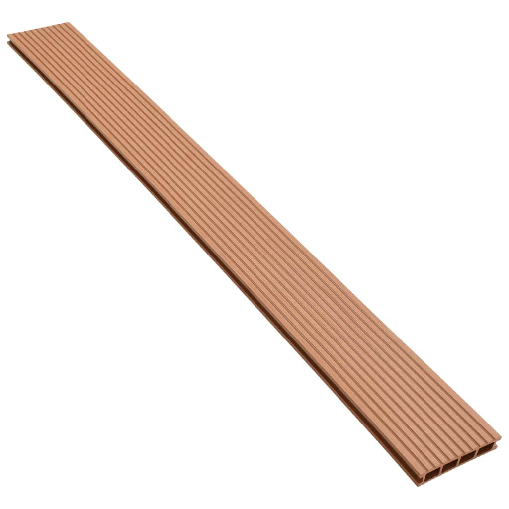 WPC Decking Boards with Accessories 10 mÂ² 2.2 m Brown