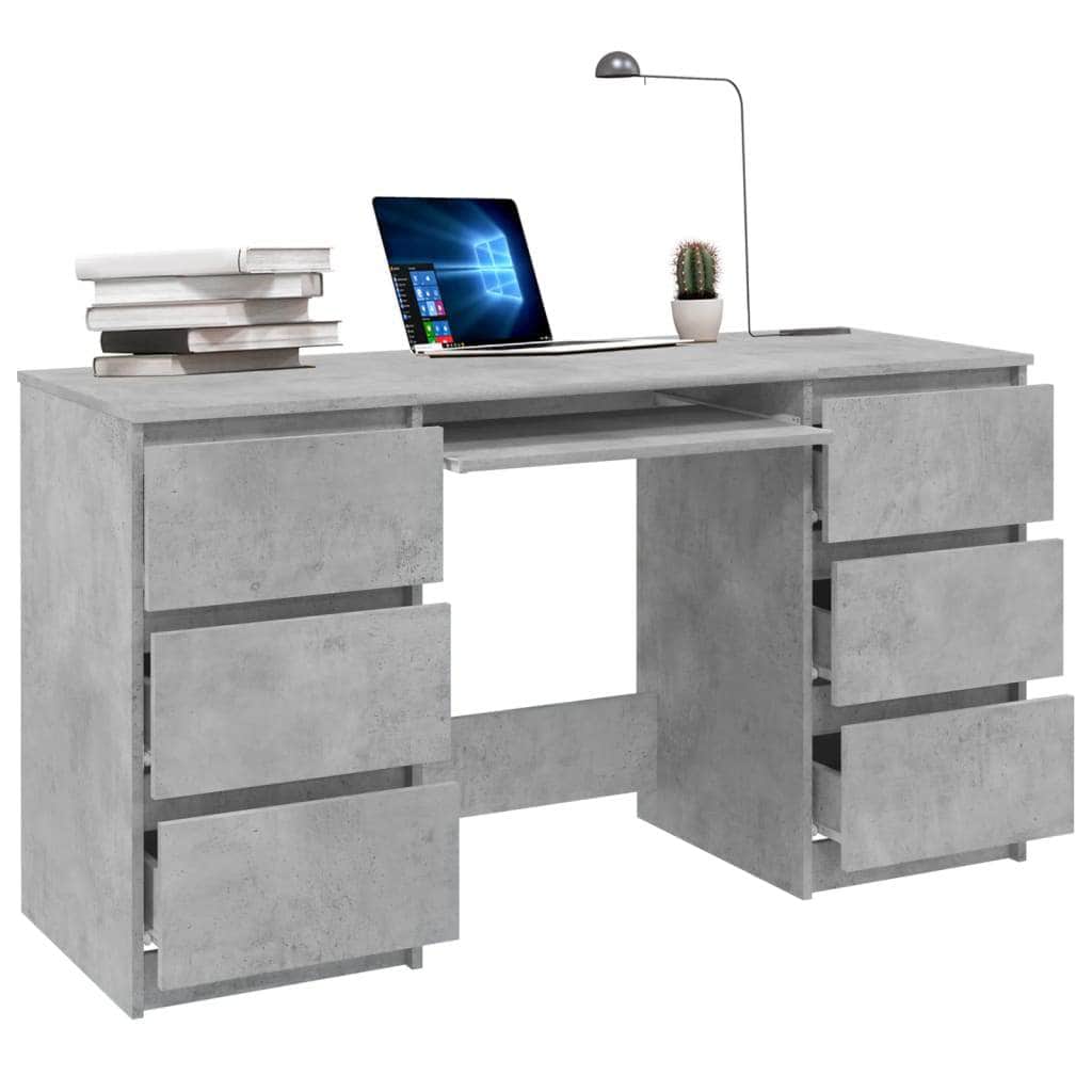 Writing Desk Concrete Grey Chipboard