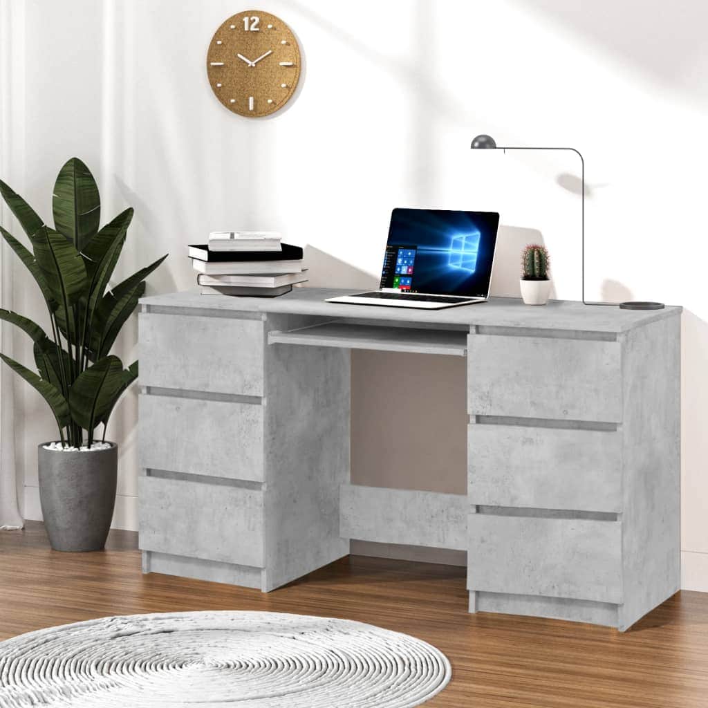 Writing Desk Concrete Grey Chipboard