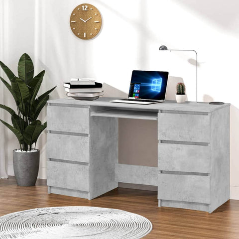 Writing Desk Concrete Grey Chipboard