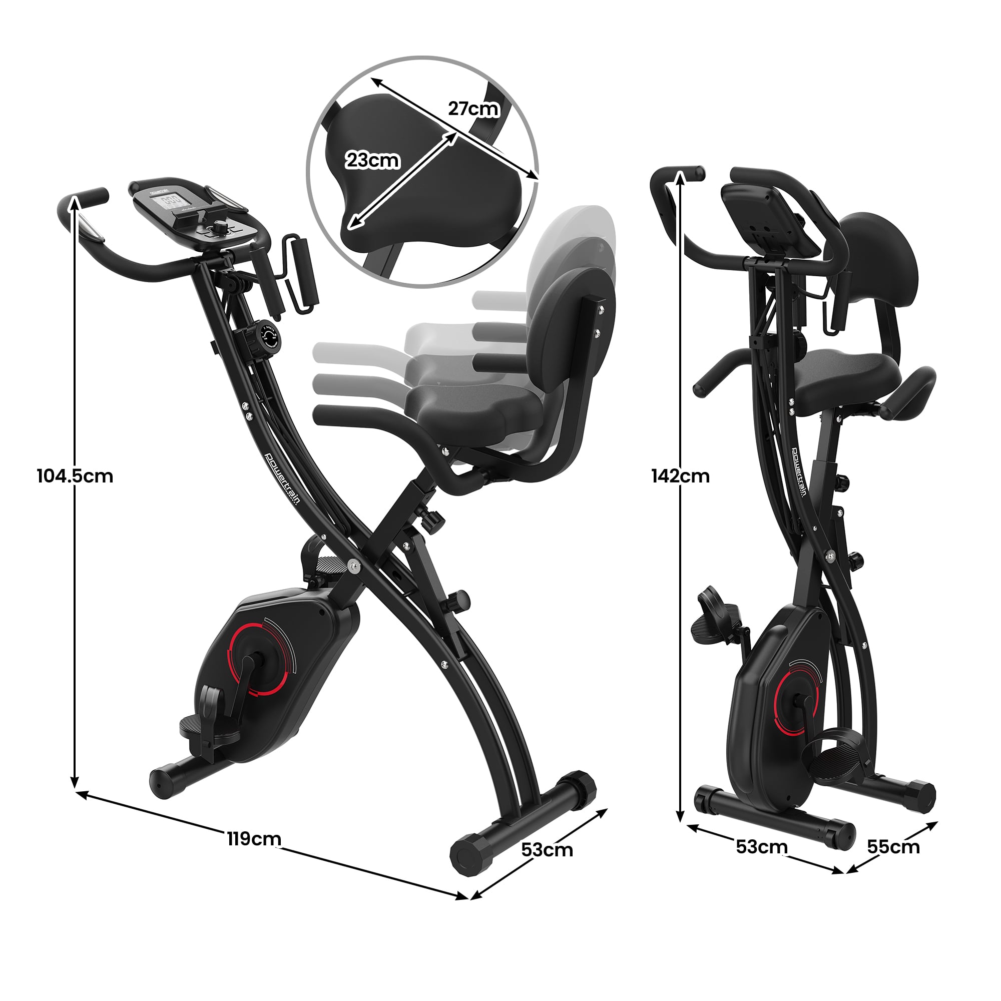 Foldable X Bike With Resistance 23x27cm