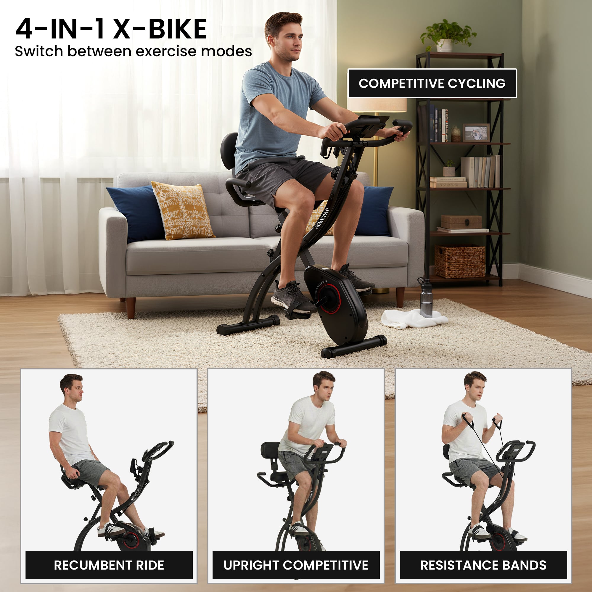 Foldable X Bike With Resistance 23x27cm