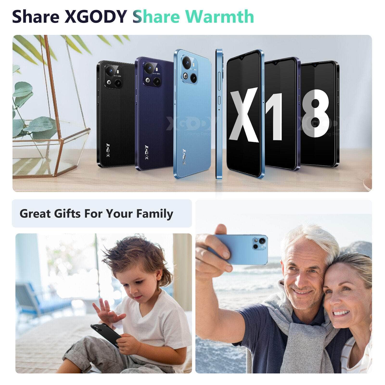 XGODY 6.3" AU Unlocked Mobile Phone New Android 4G Smartphone Dual SIM Quad Core