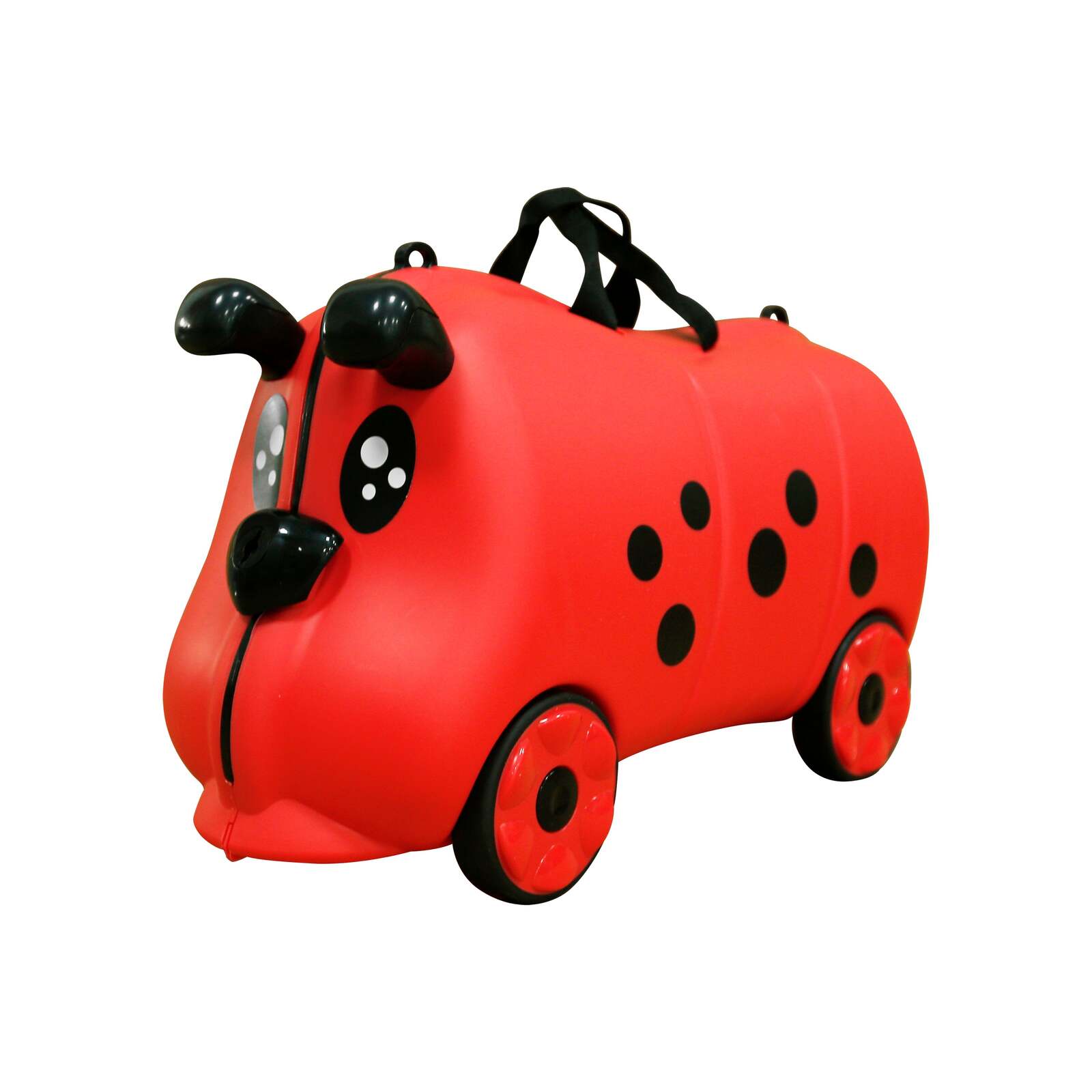 Kids/Children 18L Travel Cabin Luggage Trolley Ride On Wheel Suitcase Red/Black