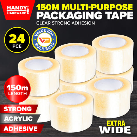 Handy Hardware 24Pce Packaging Tape Clear Multipurpose Extra Wide