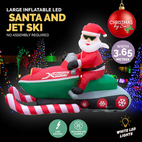 3.65m Santa & Jet Ski Built-In Blower Bright LED Lighting